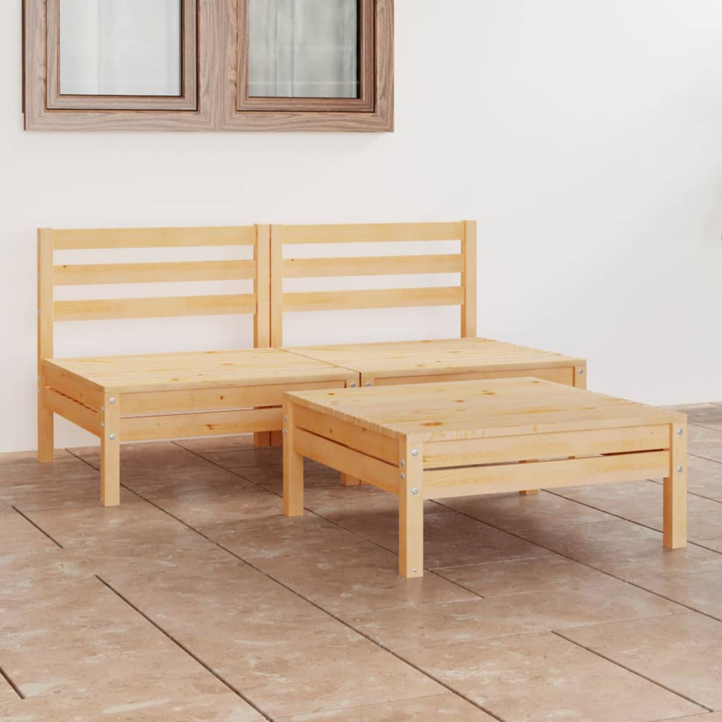  Loungegrupp 3 delar massiv furu