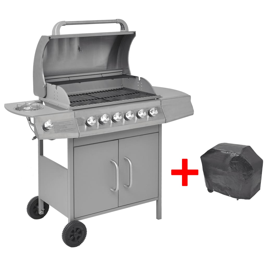  Gasolgrill 6+1 kokzoner silver