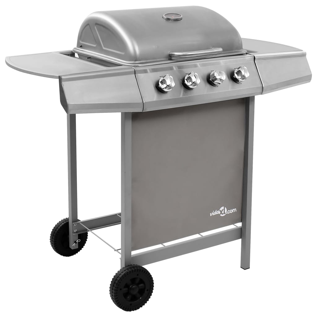  Gasolgrill med 4 brännare silver