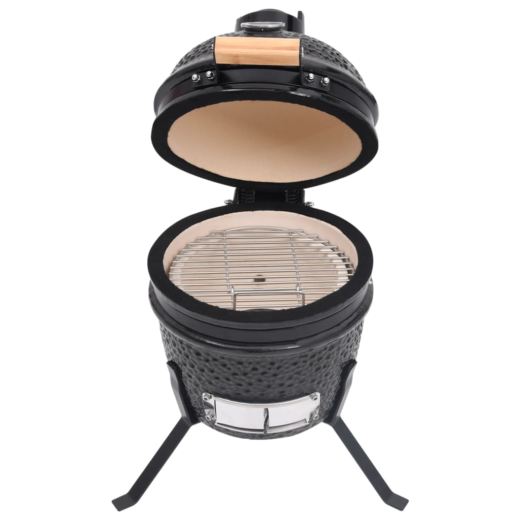 Kamado Rökgrill 2-i-1 keramik 56 cm svart