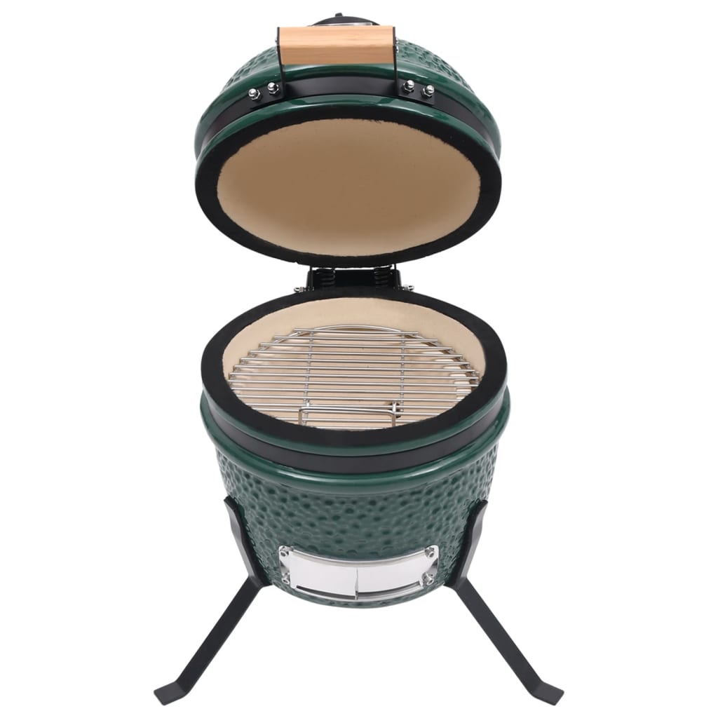 Kamado Rökgrill 2-i-1 keramik 56 cm grön