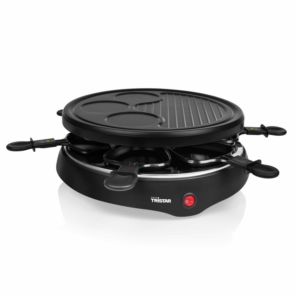 Tristar Raclettegrill med 6 pannor 800W 29cm svart